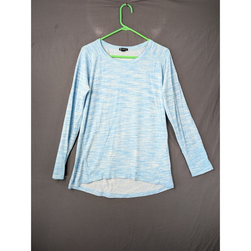 Champion Elite Womens Blue Space Dye‎ Long Sleeve Pullover Top Large